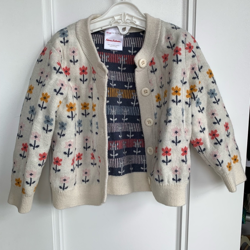 Adorable floral Hanna Andersson toddler cardigan